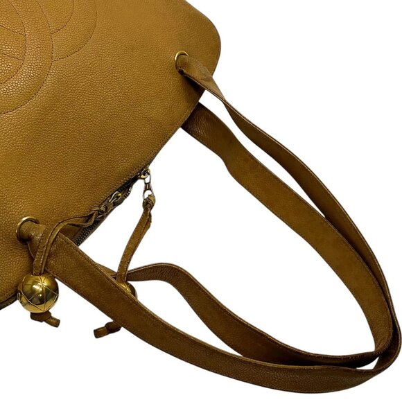 175634AX (S6) Chanel Shoulder Bag Mustard Caviar Skin - Picture 2 of 9